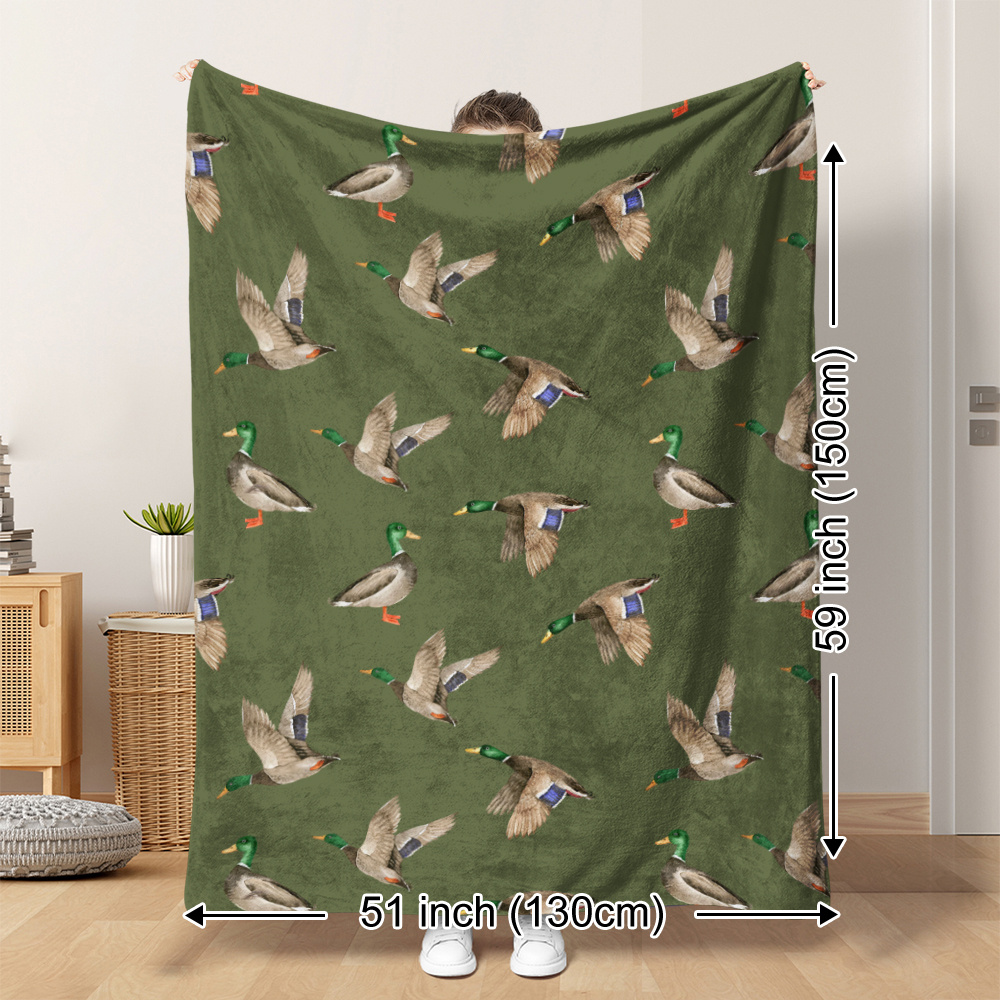 Outdoor Hunting Gifts - Флисовое одеяло с принтом утки-крячки для