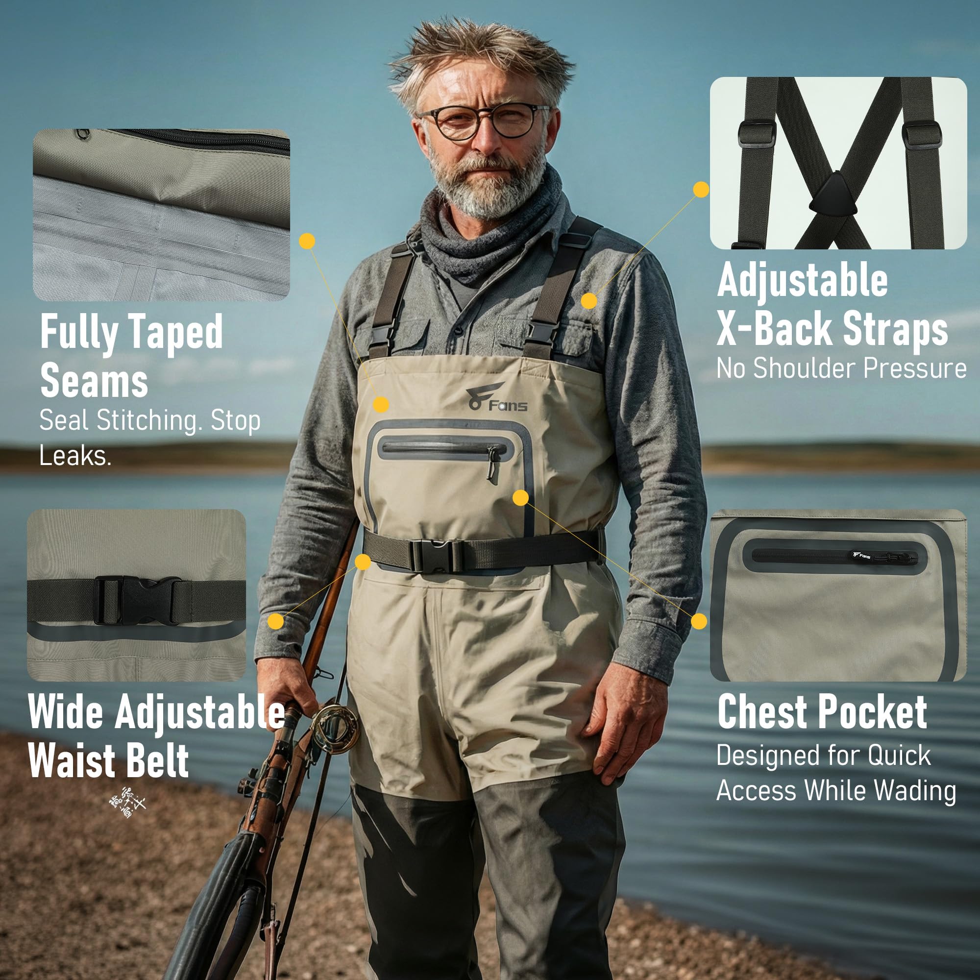 Рыболовные вейдерсы с 8 вентил – обзор и цена Fishing Waders Breathable
